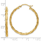 10k Polished 2.5mm Twisted Hoop Earrings