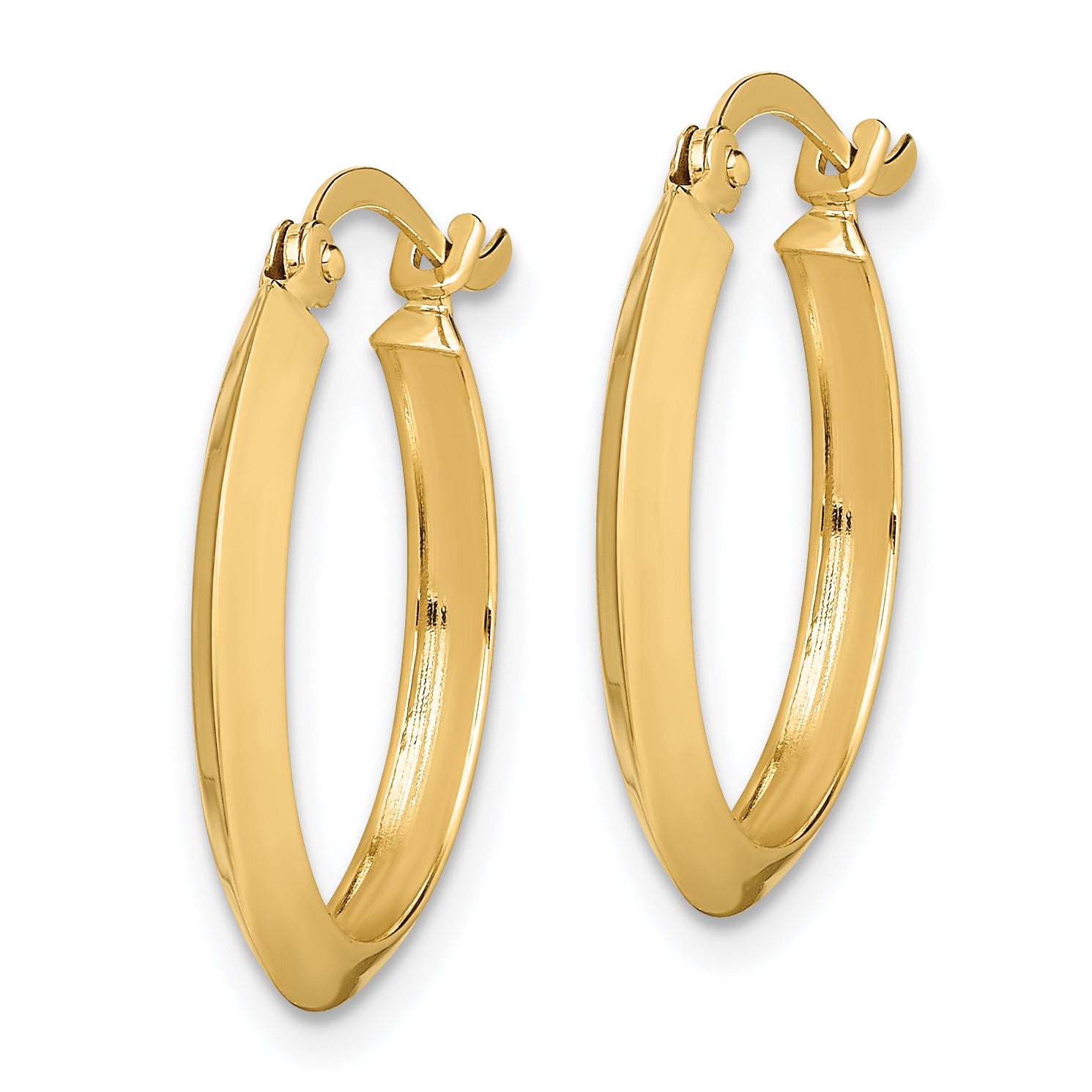 10k Polished Hoop Earrings Secondary image