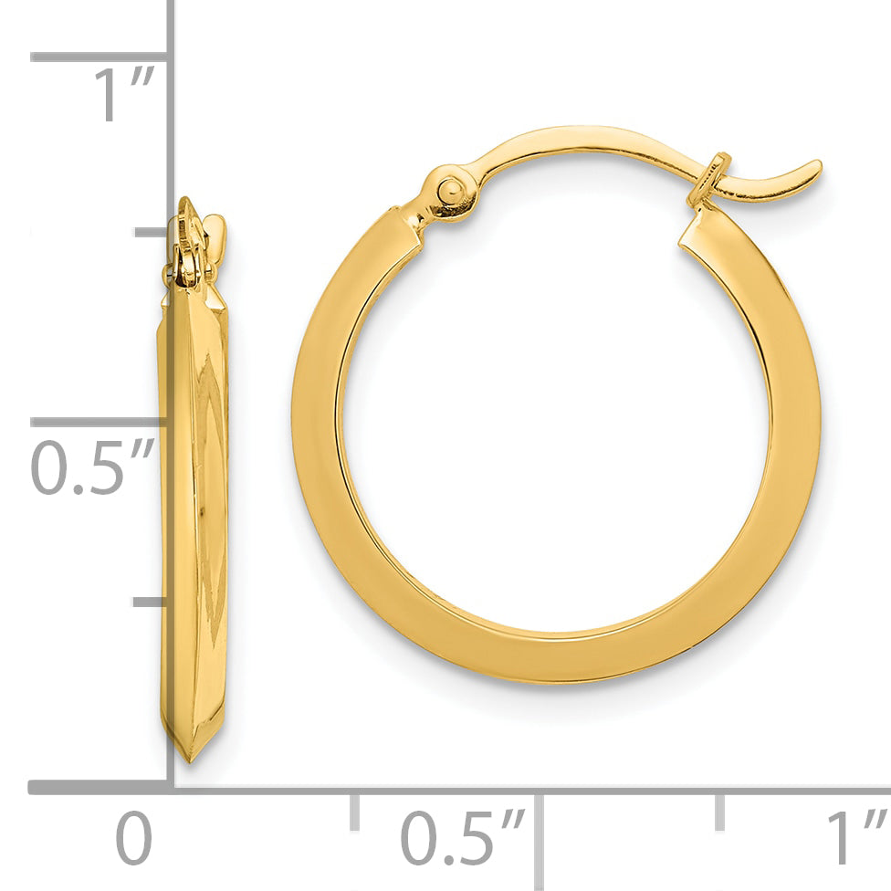 10k Polished Hoop Earrings