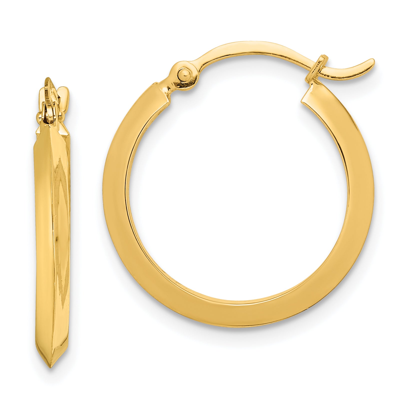 10k Polished Hoop Earrings Main image