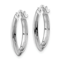10k White Gold Polished Hoop Earrings