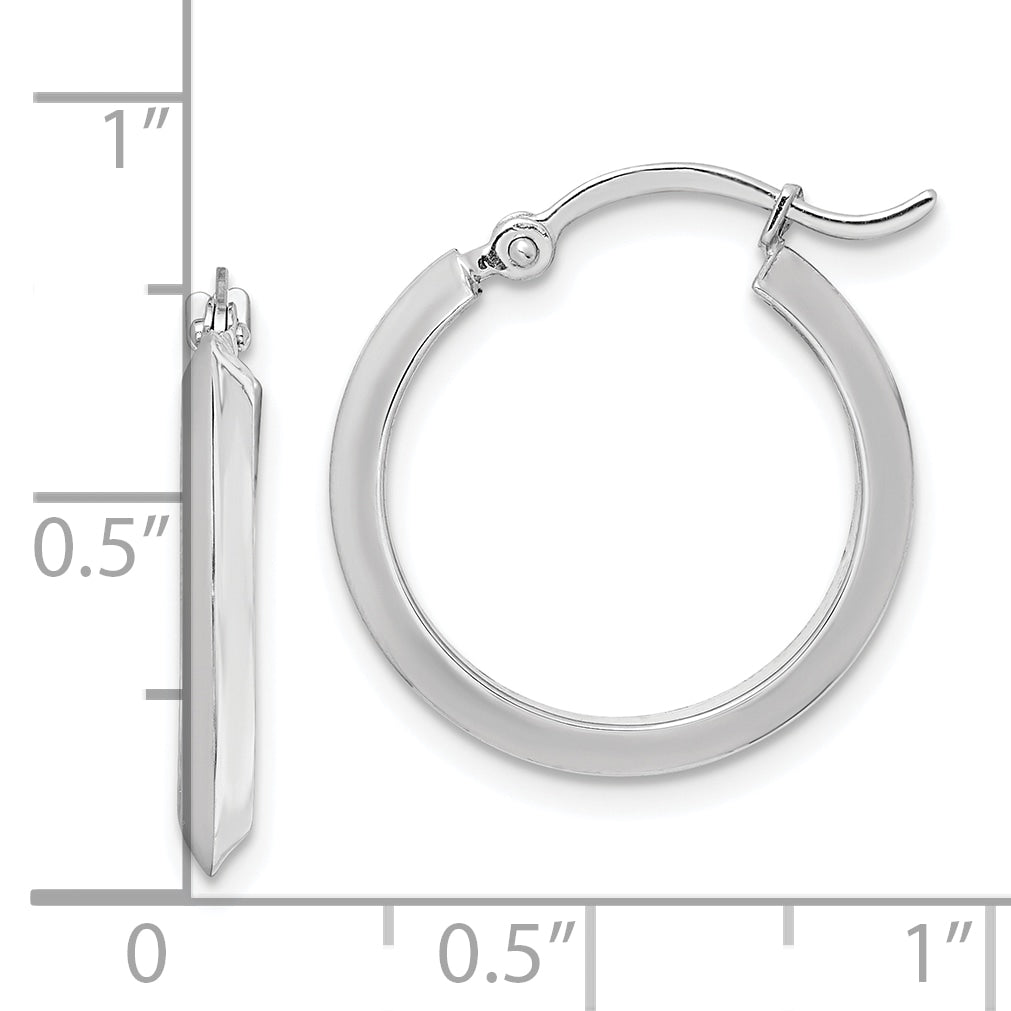 10k White Gold Polished Hoop Earrings