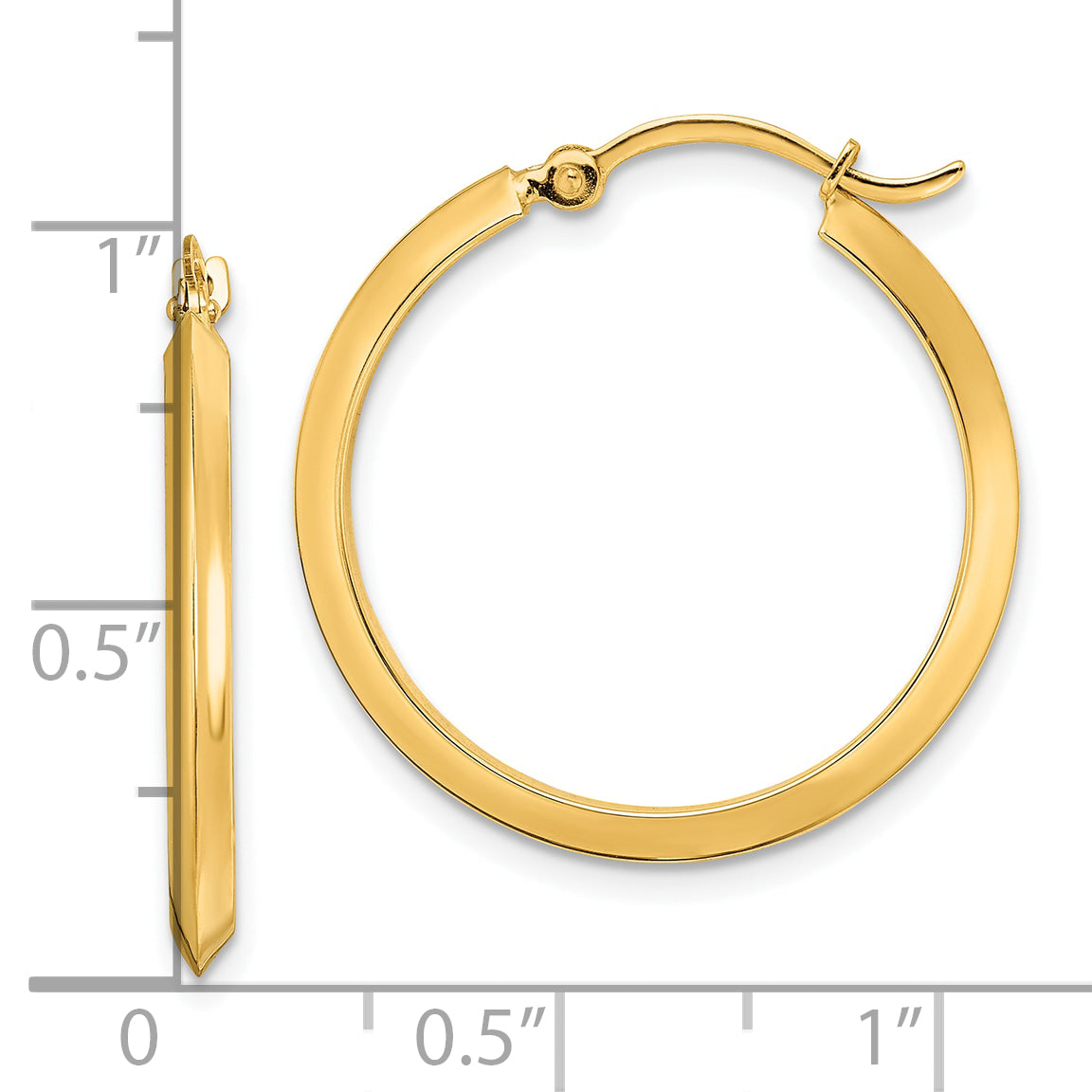 10k Polished Hoop Earrings
