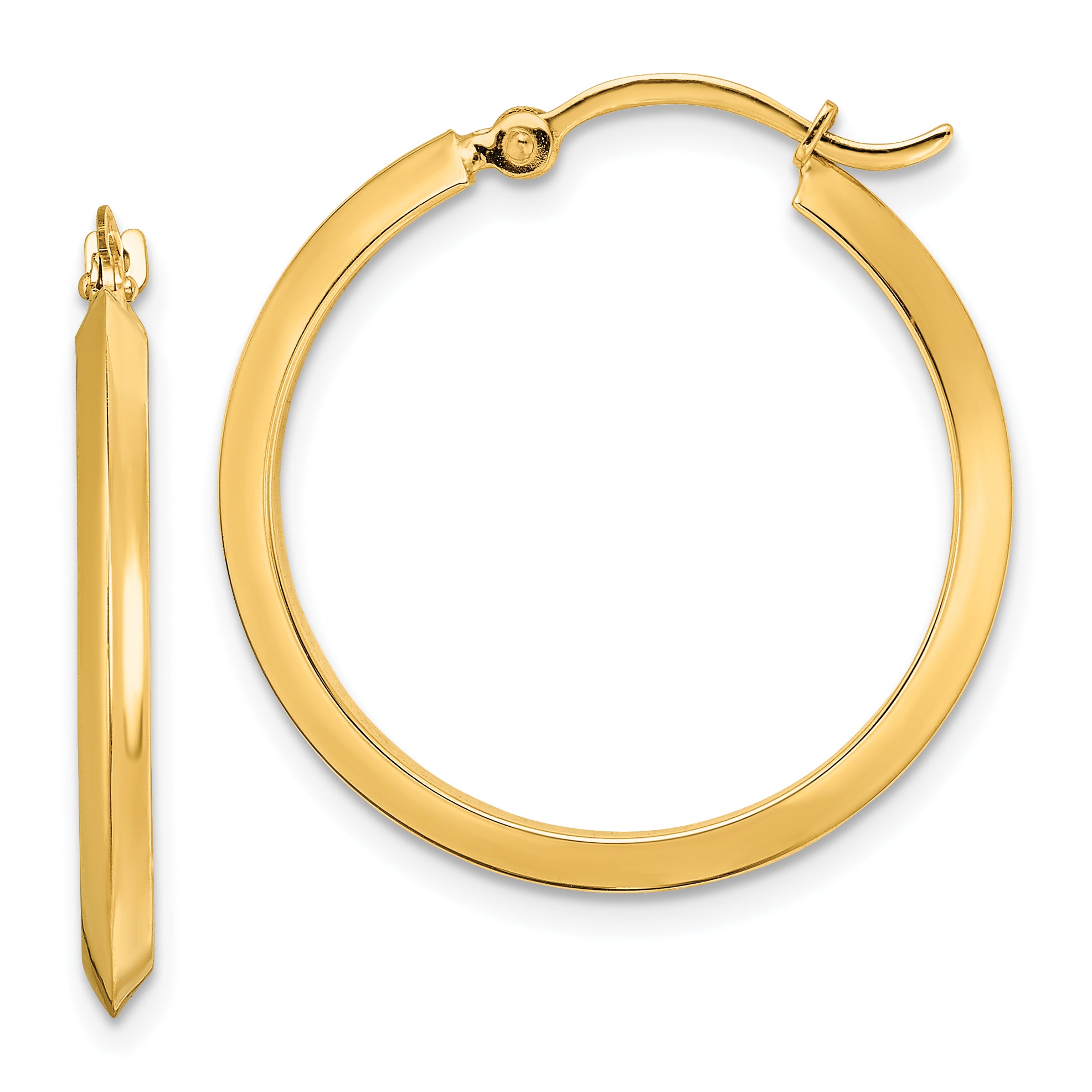 10k Polished Hoop Earrings Main image
