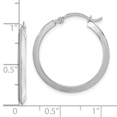 10k White Gold Polished Hoop Earrings