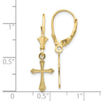 10k Cross Leverback Earrings