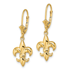 10K Small Fleur-de-Lis Leverback EARRINGS