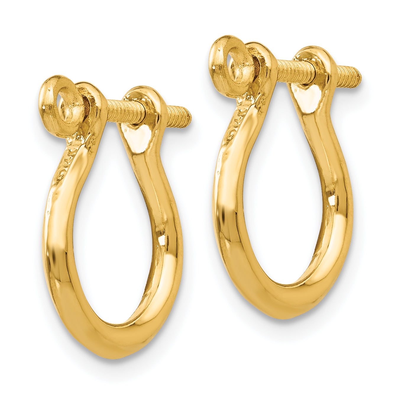 10k Shackle Link Screw Post Earrings Secondary image
