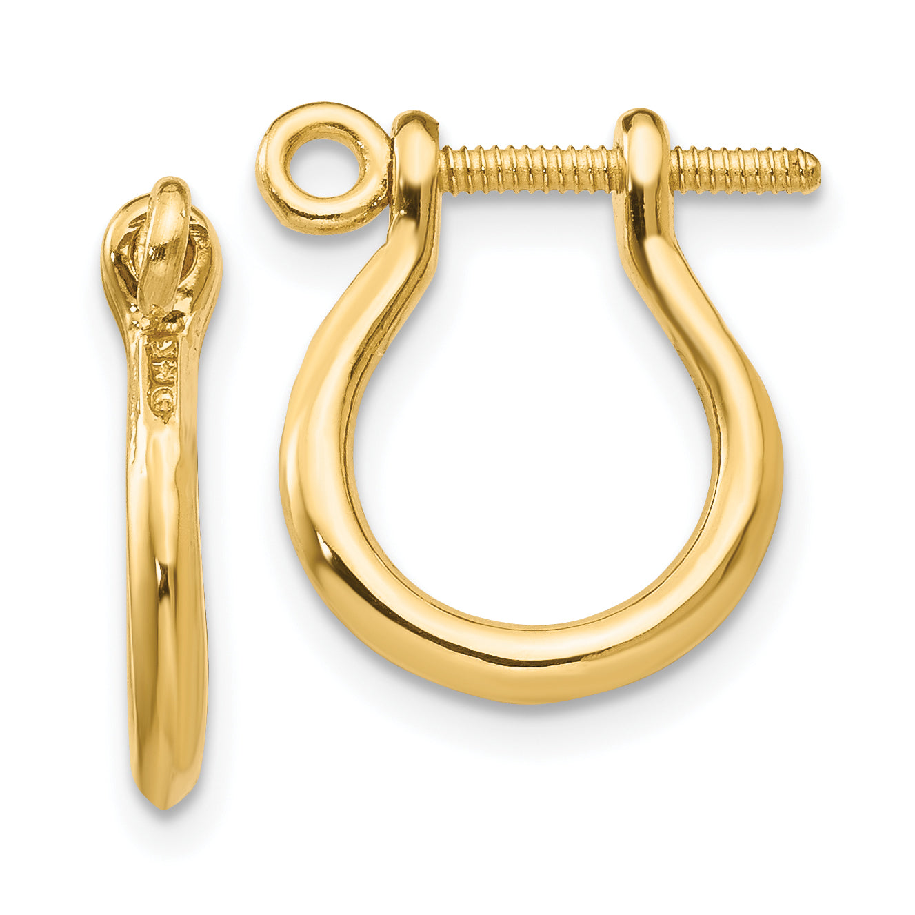 10k Shackle Link Screw Post Earrings Main image
