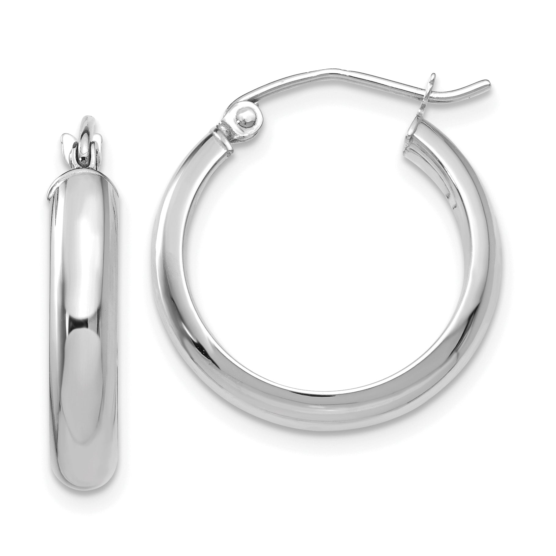 10k White Gold Hoop Earrings Main image