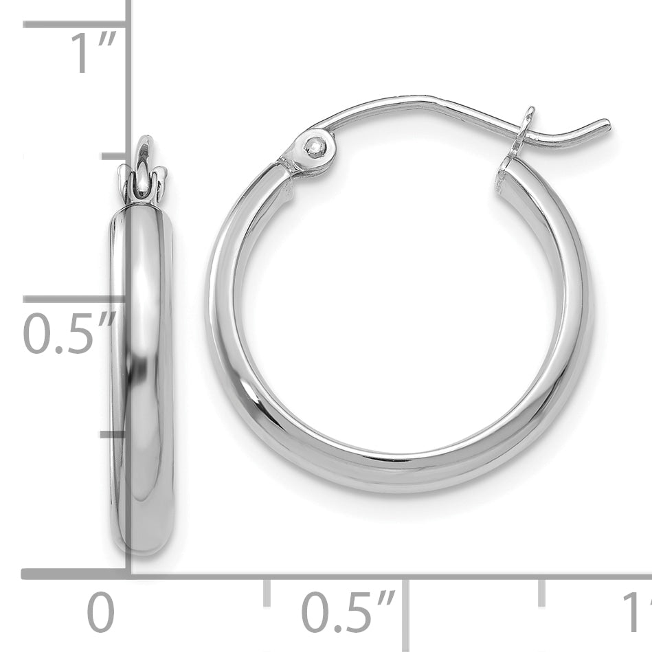 10k White Gold Hoop Earrings