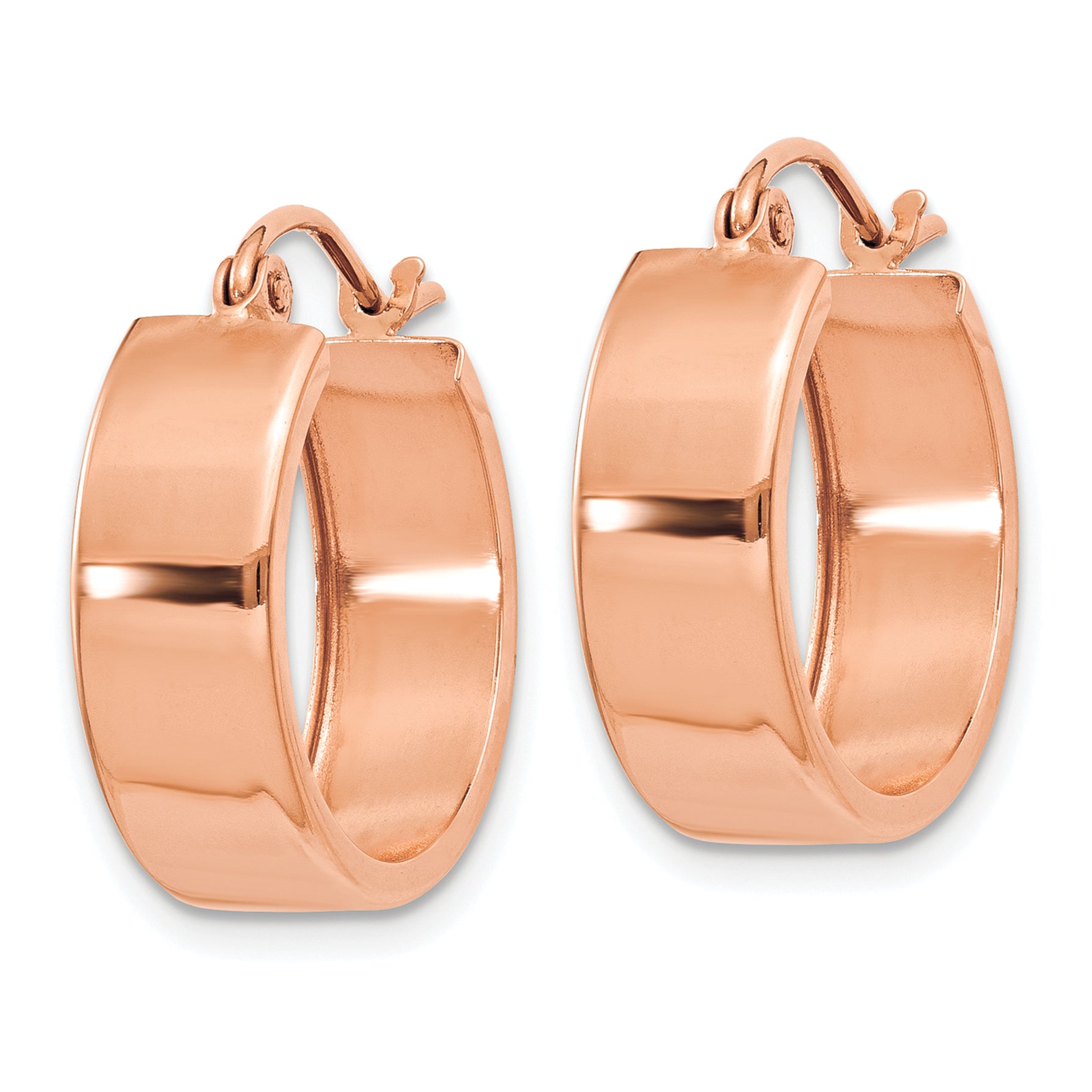 10k Rose Gold Polished Hoop Earrings Secondary image