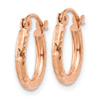 10K Rose Gold Lightweight Diamond-cut Hoop Earrings
