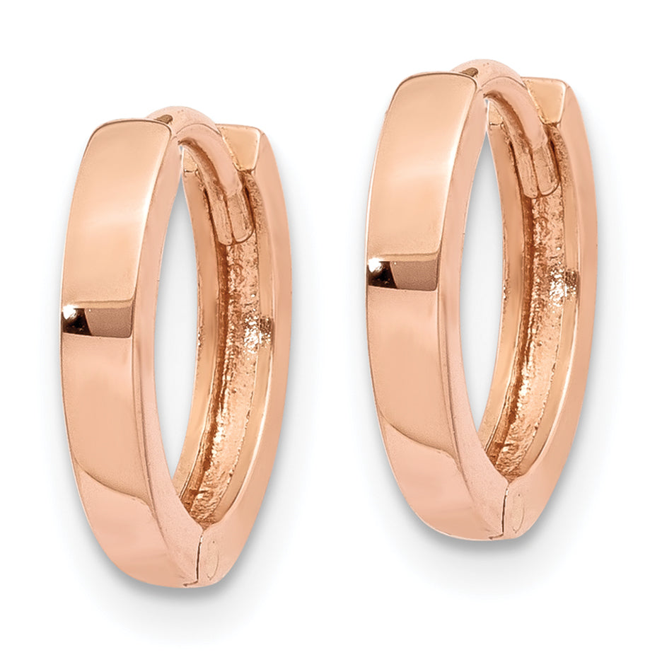 10k Rose Gold Round Hinged Hoop Earrings Secondary image