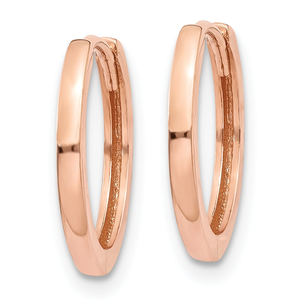 10k Rose Gold Round Hinged Hoop Earrings Secondary image