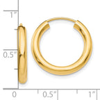 10k Polished Endless Tube Hoop Earrings
