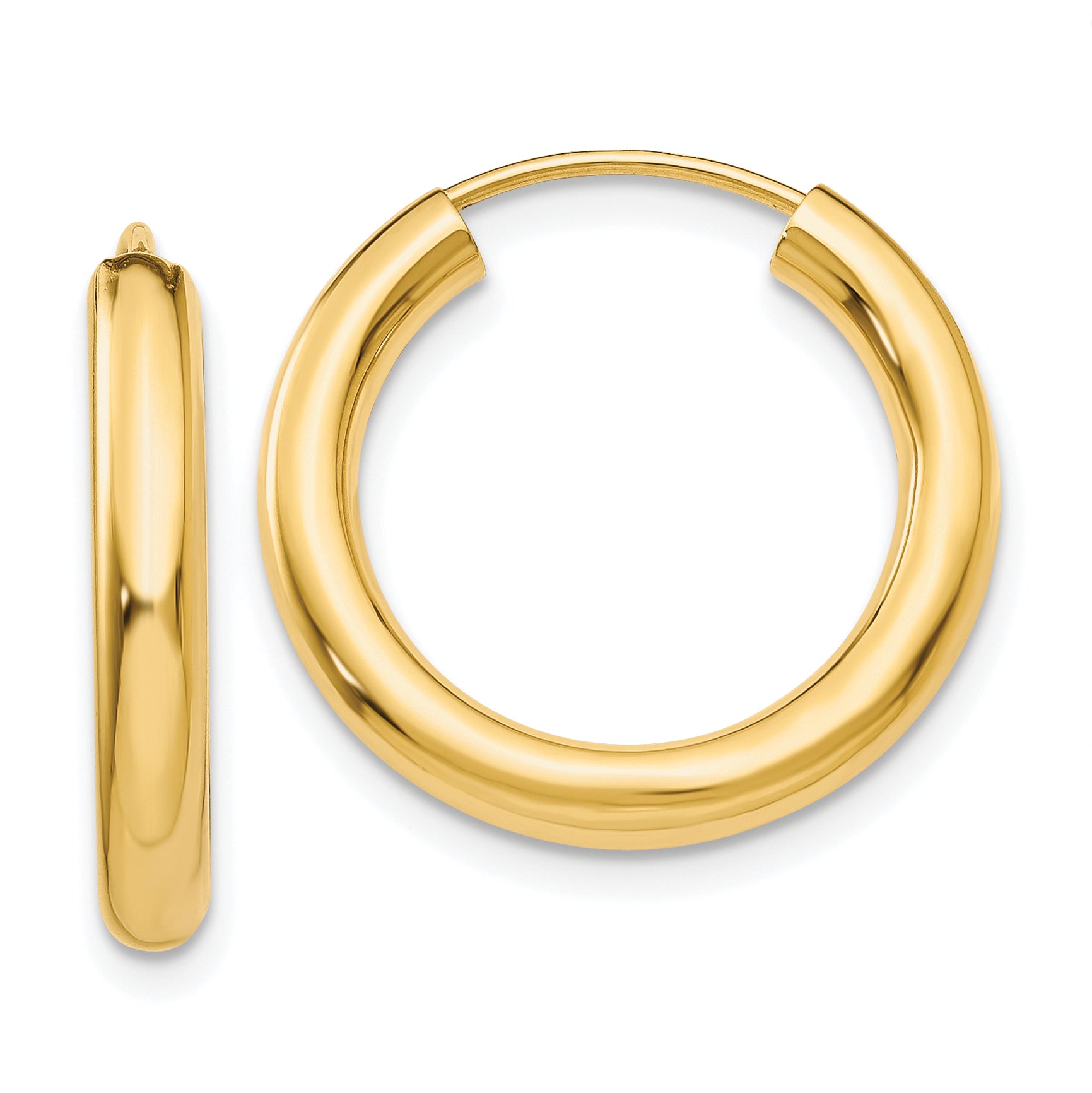 10k Polished Endless Tube Hoop Earrings Main image