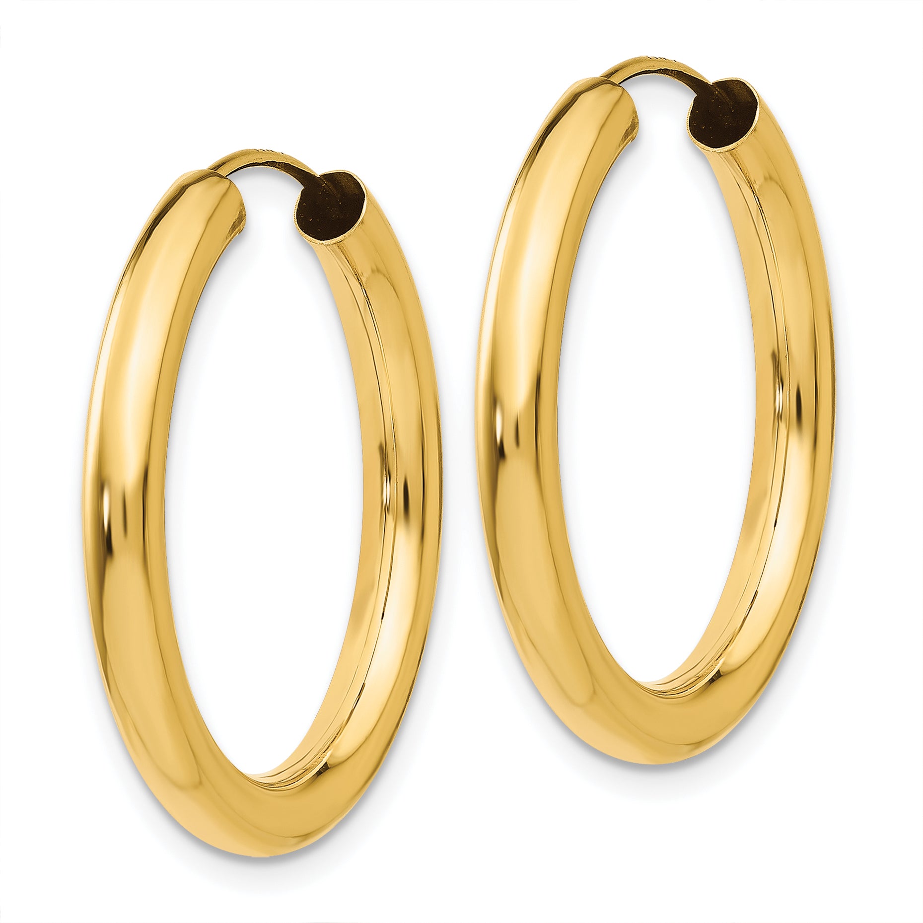 10k Polished Endless Tube Hoop Earrings Secondary image