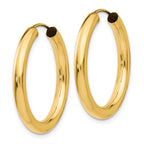 10k Polished Endless Tube Hoop Earrings