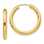 10k Polished Endless Tube Hoop Earrings