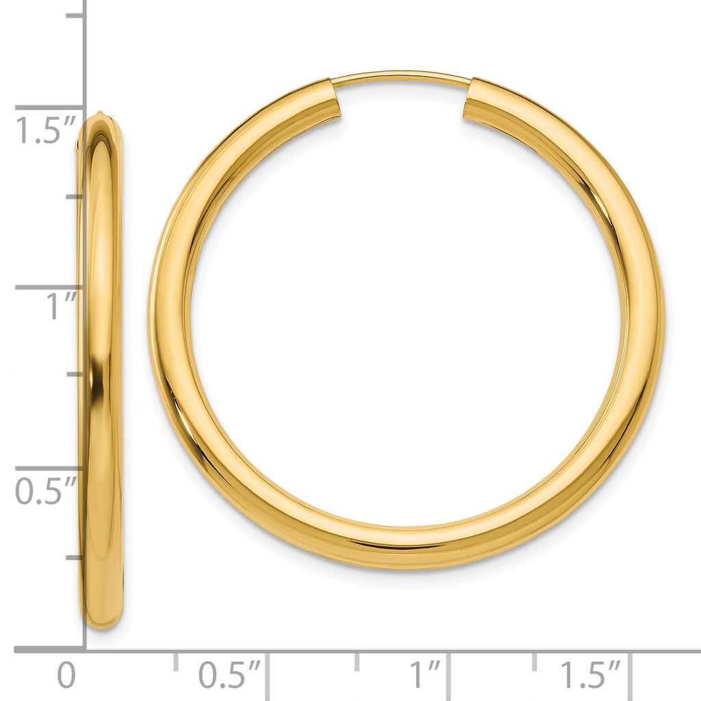 10k Polished Endless Tube Hoop Earrings