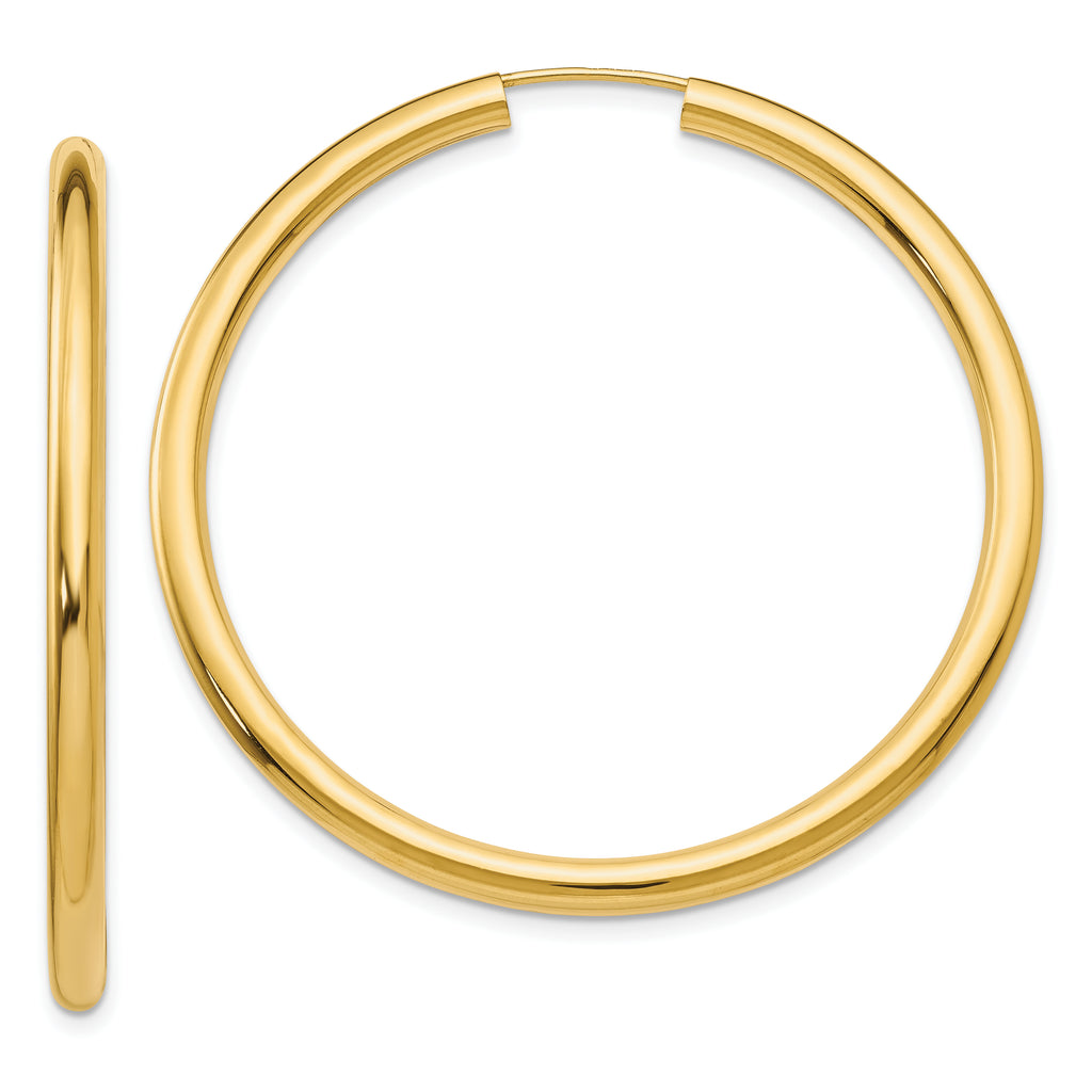10k Polished Endless Tube Hoop Earrings