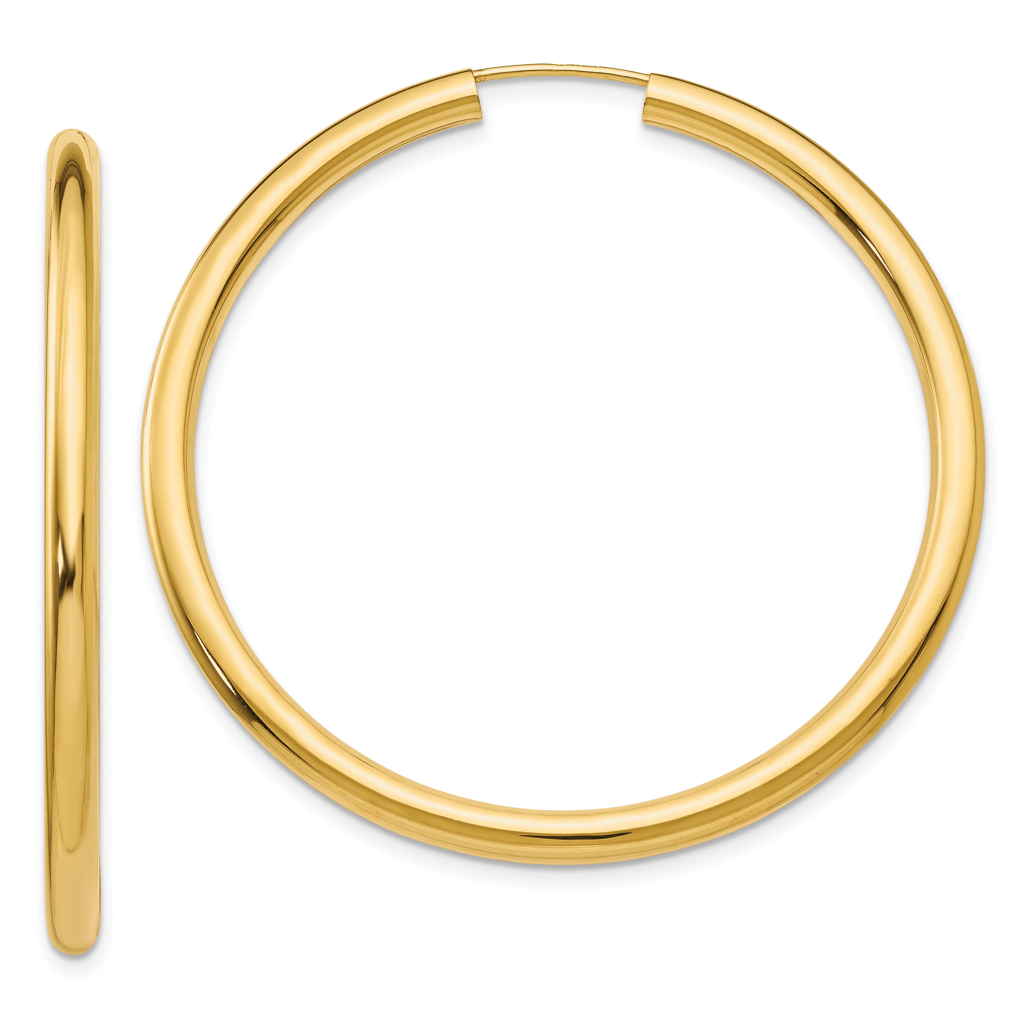 10k Polished Endless Tube Hoop Earrings