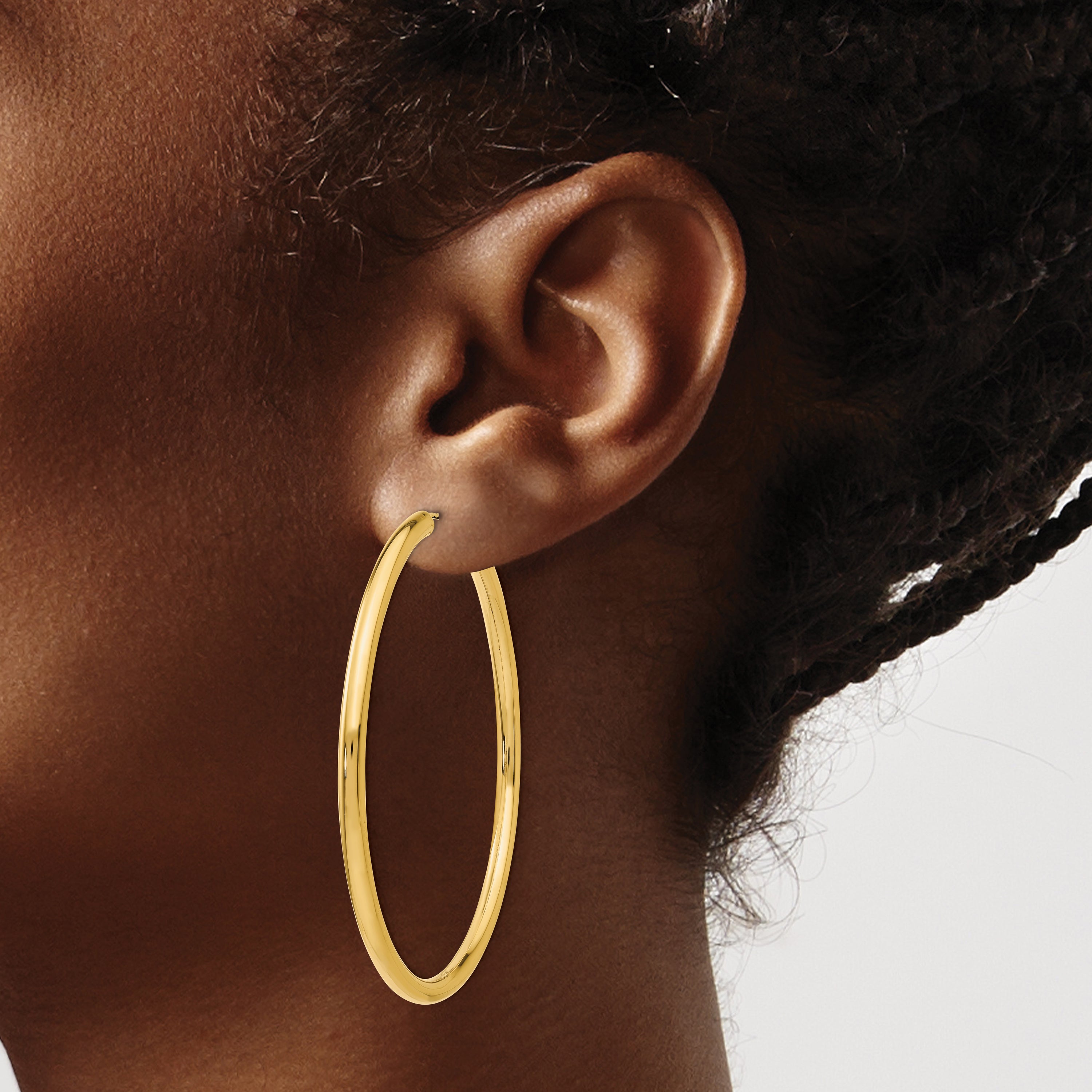 10k Polished Endless Tube Hoop Earrings