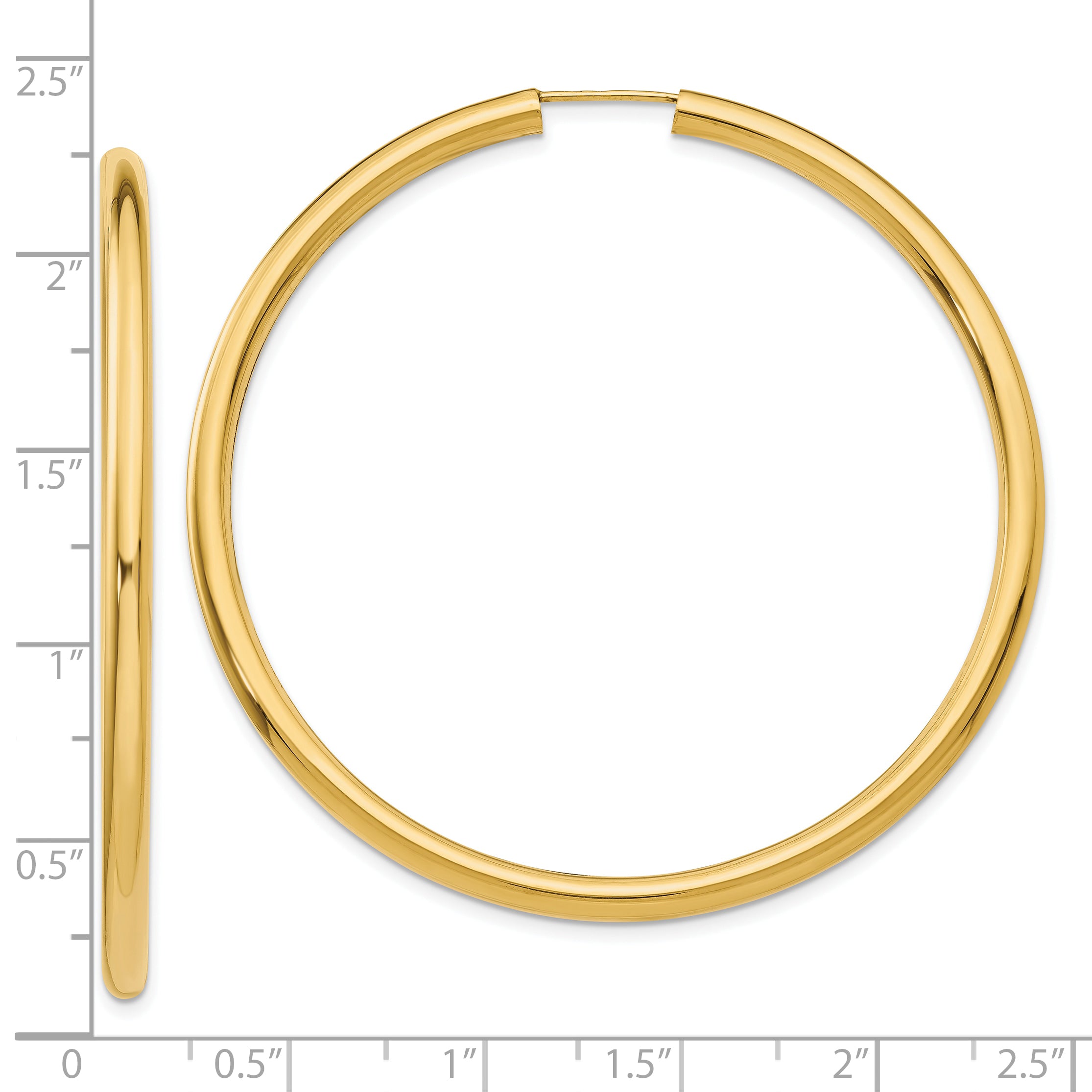 10k Polished Endless Tube Hoop Earrings