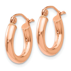 10k Rose Gold 2mm Polished Hoop Earrings