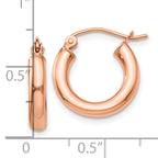 10k Rose Gold 2mm Polished Hoop Earrings