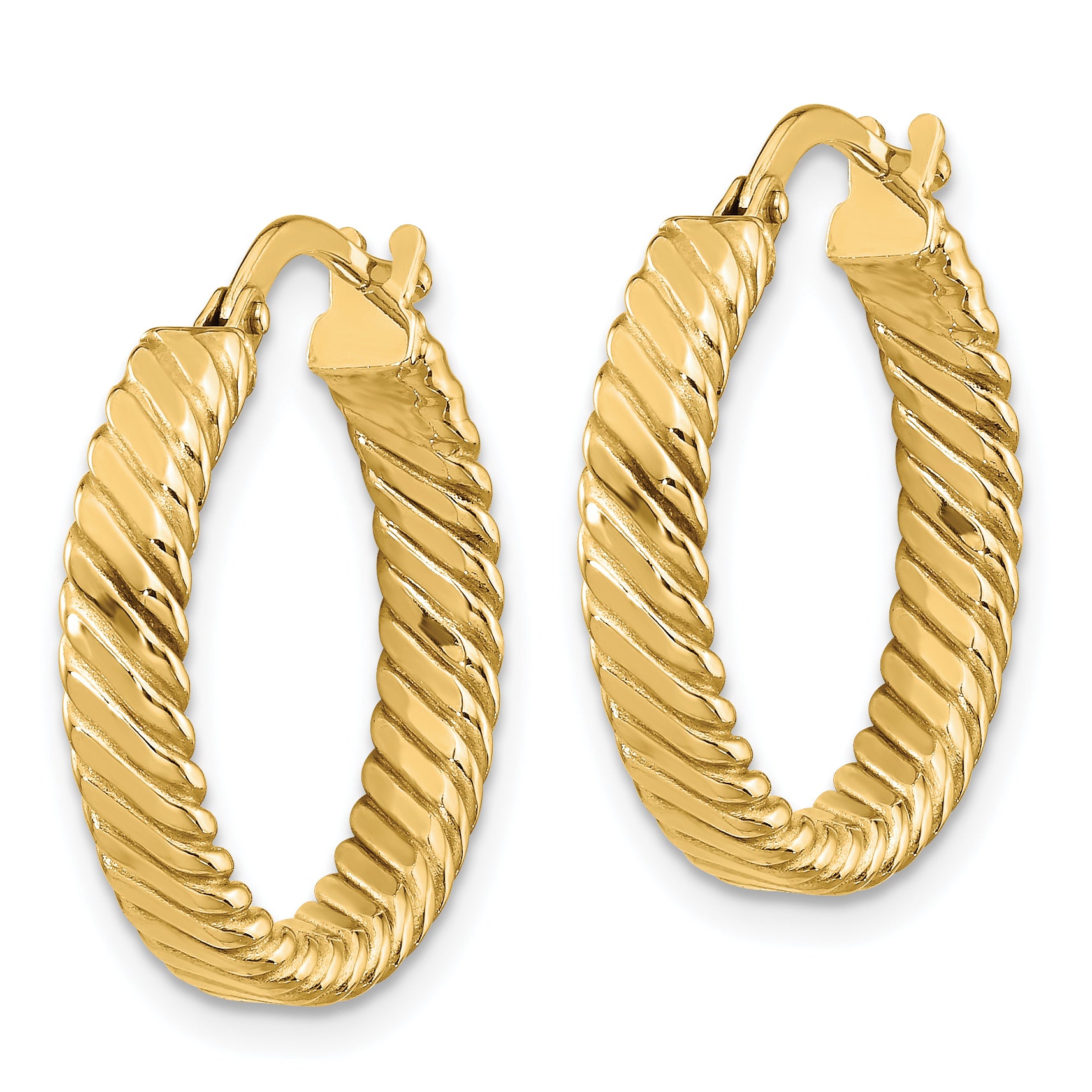 10k Small 3mm Patterned Hoop Earrings Secondary image