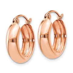 10k Rose Gold Polished Small Hoop Earrings
