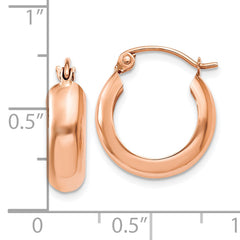 10k Rose Gold Polished Small Hoop Earrings