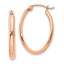 10k Rose Gold Polished Half-Round Oval Hoop Earrings
