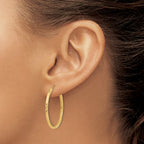 10k Diamond-cut Square Tube Endless Hoop Earrings