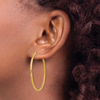 10k Diamond-cut Square Tube Endless Hoop Earrings