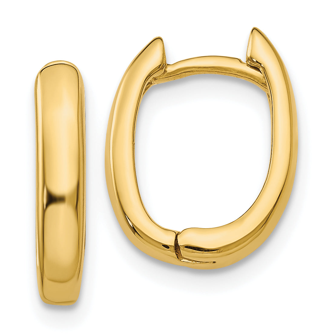 10k Oval Hinged Hoop Earrings Main image