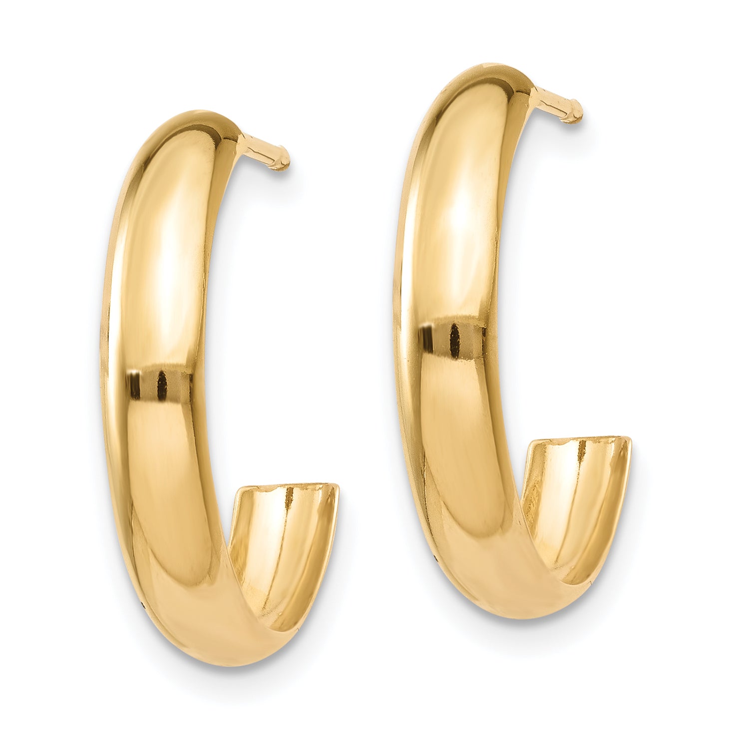10k Polished 3.5mm J-Hoop Earrings