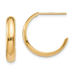 10k Polished 3.5mm J-Hoop Earrings