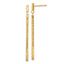 10k Polished and Diamond-cut Bar Dangle Post Earrings