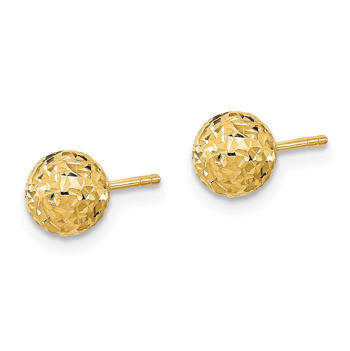 10k 6mm Diamond-Cut Ball Post Earrings Secondary image