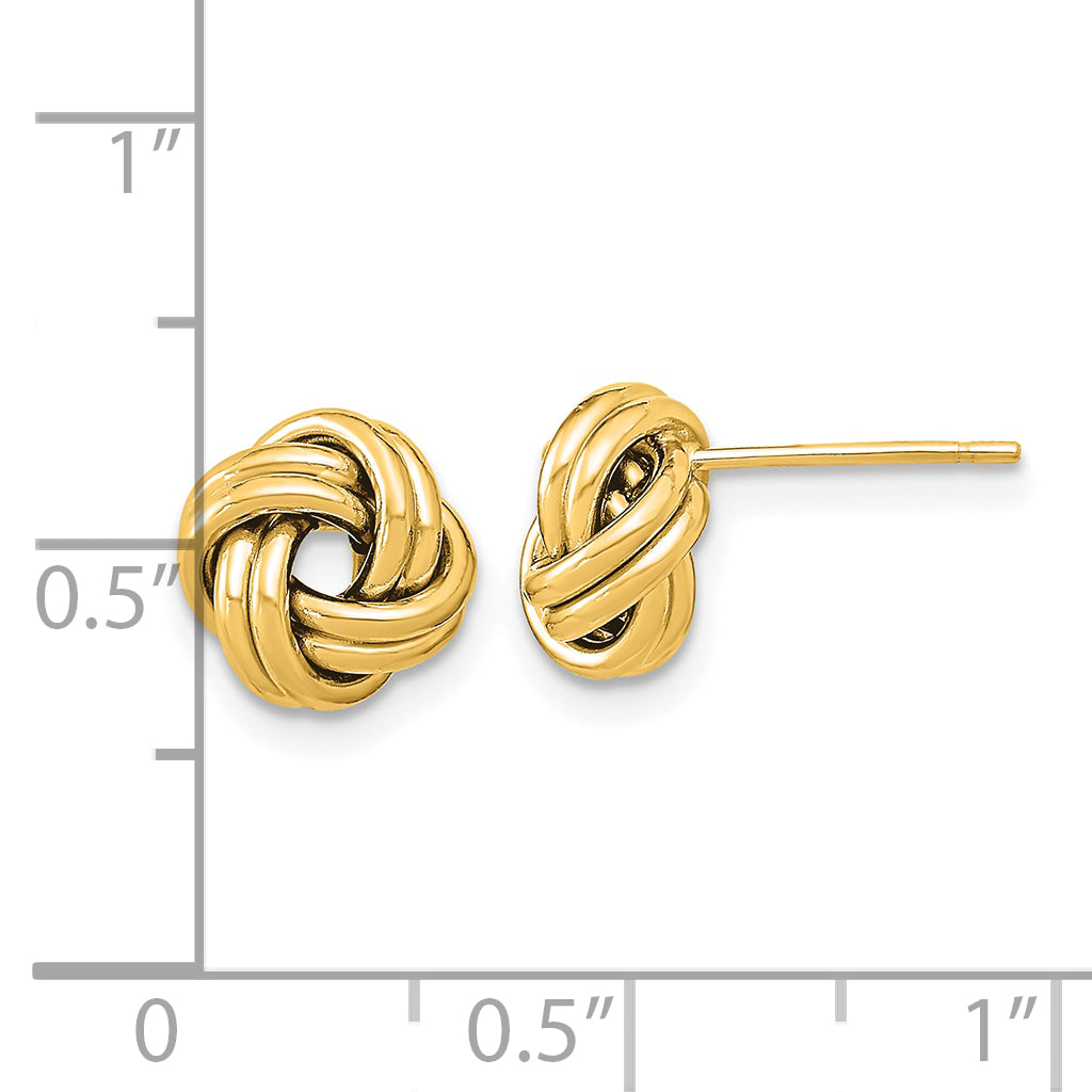 10k Polished Double Love Knot Post Earrings Secondary image