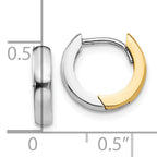 10k Two-tone 2.5mm Round Hinged Hoop Earrings