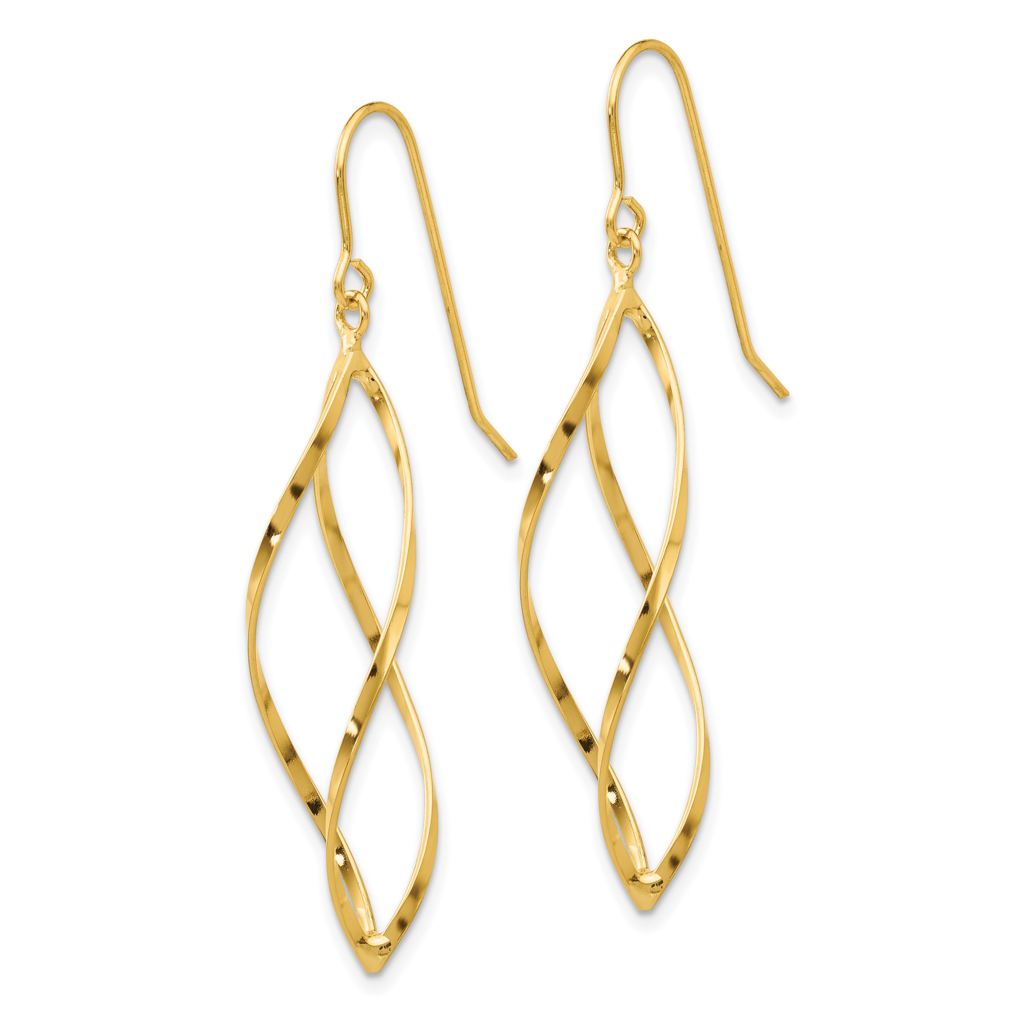 10k Twisted Dangle Earrings