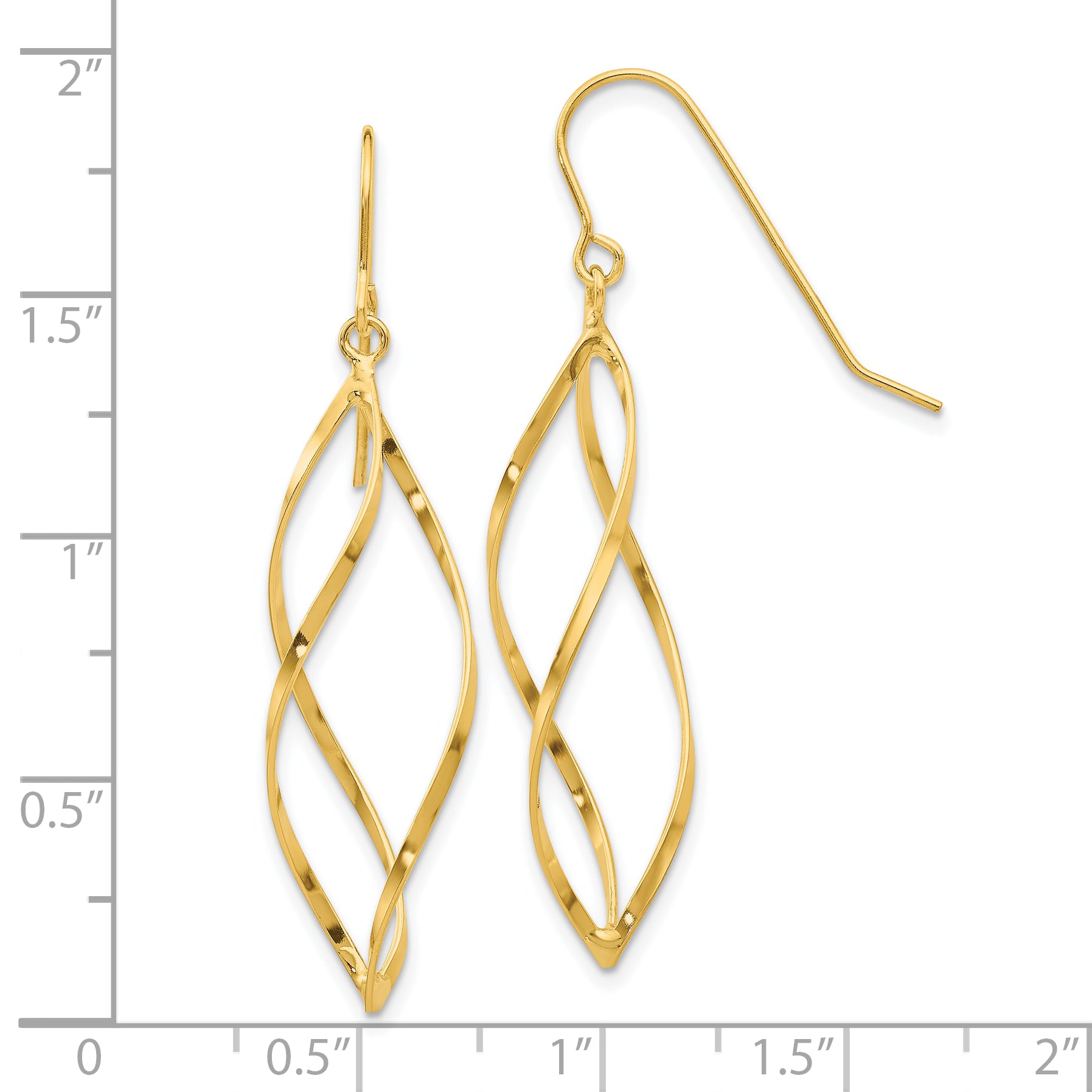 10k Twisted Dangle Earrings
