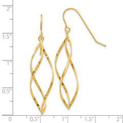 10k Twisted Dangle Earrings