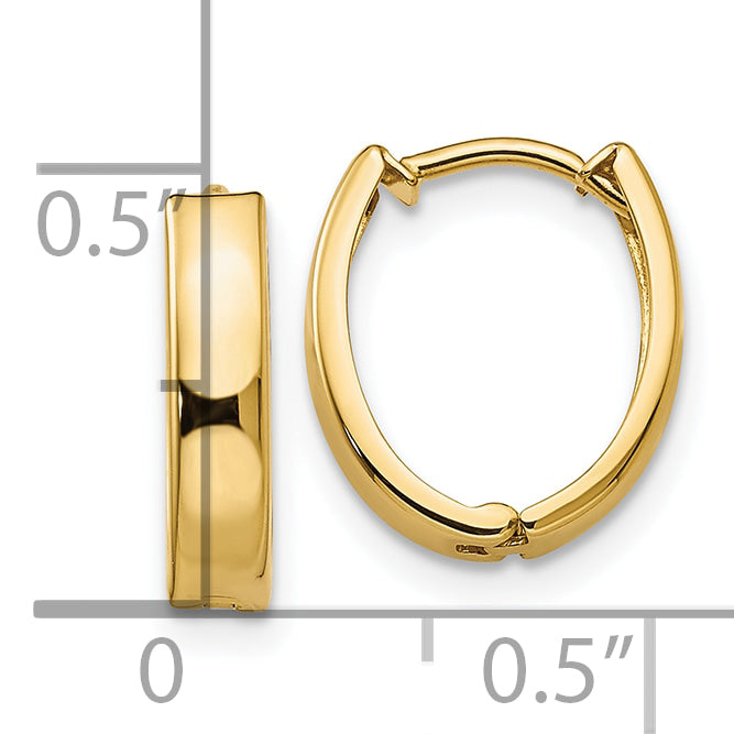 10k Polished Hinged Hoop Earrings