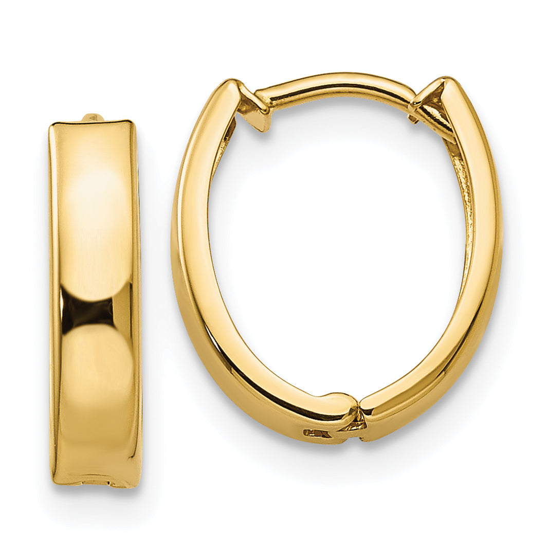 10k Polished Hinged Hoop Earrings Main image