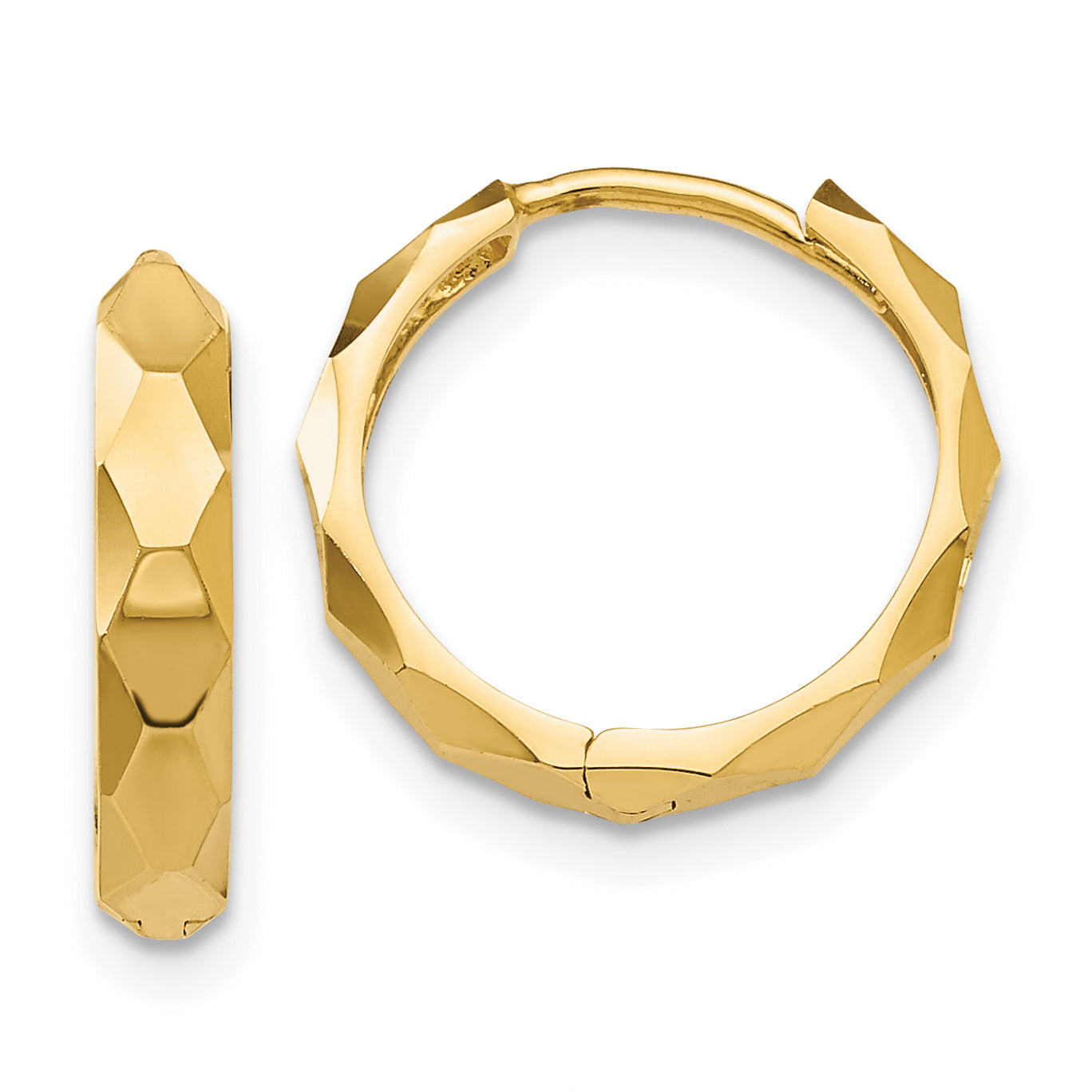 10k Diamond-cut Hoop Earrings Main image